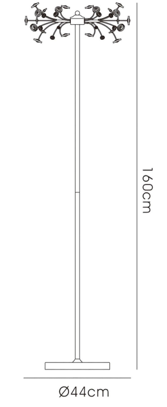 Diyas Savanna Floor Lamp 3 Light G9 Polished Chrome/Crystal, NOT LED/CFL Compatible
