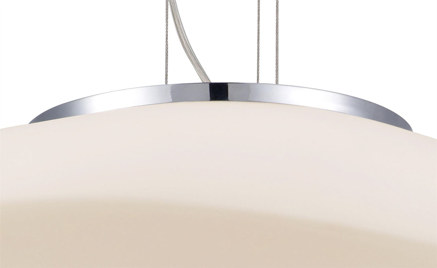Mantra M4891 Opal Oval Pendant 4 Light E27, Polished Chrome/Frosted White Glass