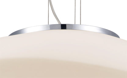 Mantra M4891 Opal Oval Pendant 4 Light E27, Polished Chrome/Frosted White Glass