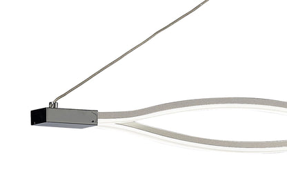 Mantra M4860 Sahara Linear Pendant 36W LED 3000K, 2520lm, Silver, Frosted Acrylic, Polished Chrome, 3yrs Warranty