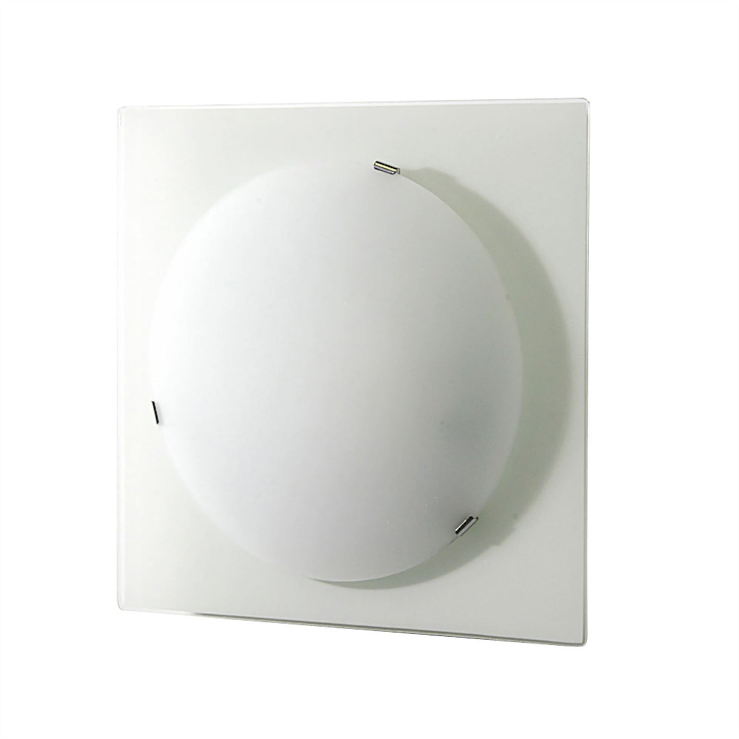 Diyas Zara Flush  Light Small Square 1 Light Satin Nickel/Opal Glass Ceiling Light Fitting