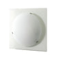 Diyas Zara Flush  Light Small Square 1 Light Satin Nickel/Opal Glass Ceiling Light Fitting