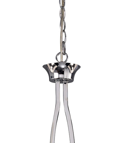 Mantra Akira Linear Pendant 2 Arm 6 Light E14, Polished Chrome with Black Shades
