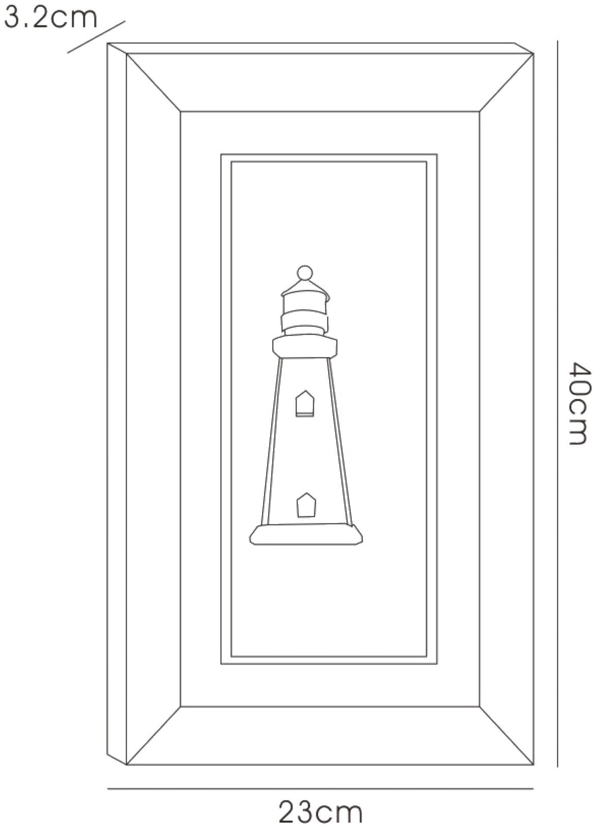 Diyas Home Crystal Wall Art (DH) Aqua Lighthouse, Black Frame, Clear, Blue Crystal