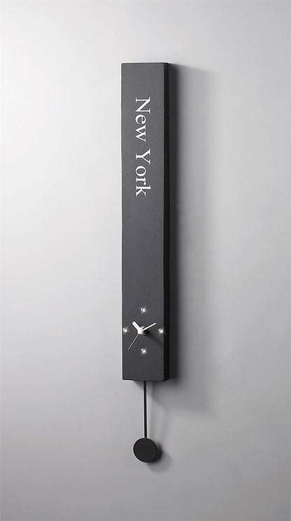 Diyas Home (DH) Infinity New York with Pendulum Clock Black Wall
