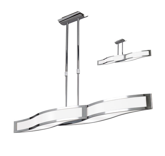 Mantra Sintesys GU10 Sintesys Linear Telescopic Convertible To Semi Flush GU10 4 Light Polished Chrome - M8666, CFL Lamps INCLUDED