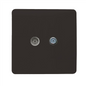 Trendi Switch Dark Mocha Brown TV Coaxial & F-Type Satellite Socket - Screwless