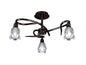 Mantra Amel 42cm Ceiling 3 Light L1/SGU10, Black Chrome, CFL Lamps INCLUDED