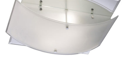 Diyas Vito Square Flush  2 Light E27 Polished Chrome/Mirror Ceiling Light Fitting
