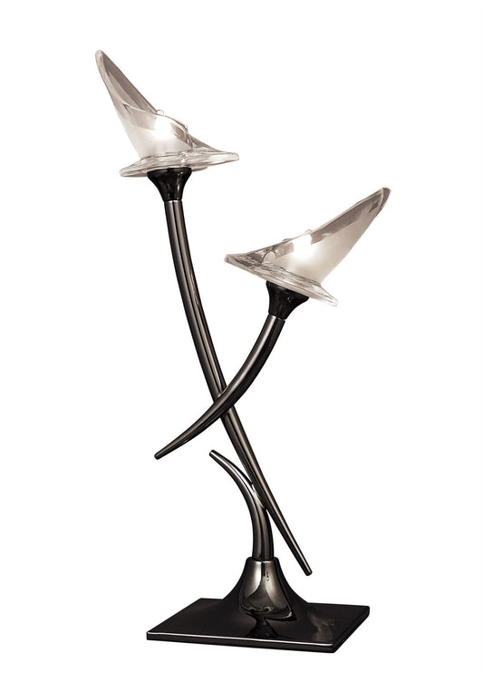Mantra Flavia Table Lamp 2 Light G9, Black Chrome
