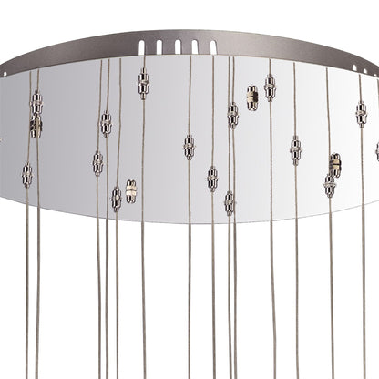 Diyas Aviva 50cm  Round 16 Light 4000K LED Polished Chrome/Crystal Ceiling Pendant Light Fitting