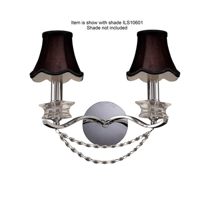 Diyas Nydia Wall Light 2 Light E14 Polished Chrome/Crystal