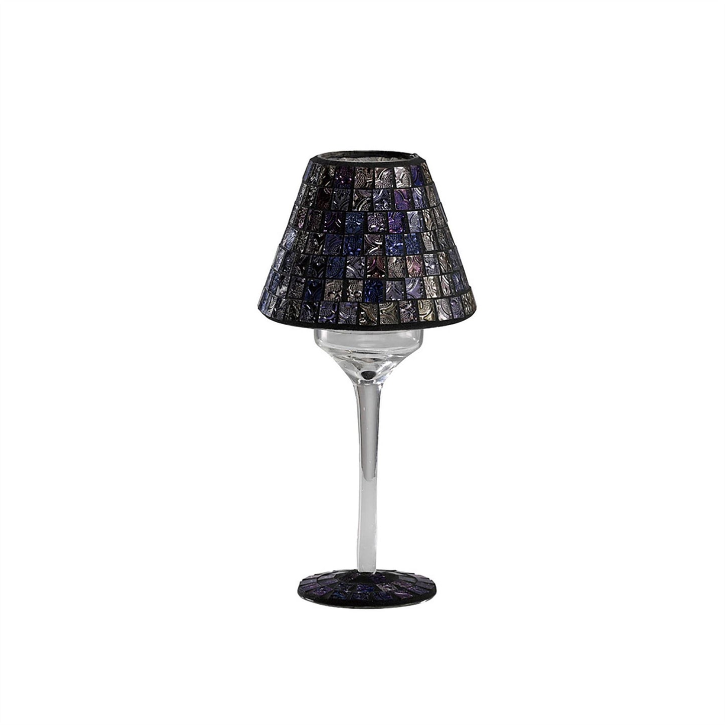 Diyas Home (DH) Carissa Mosaic Candle Holder Purple/Multi-Colour Mosaic