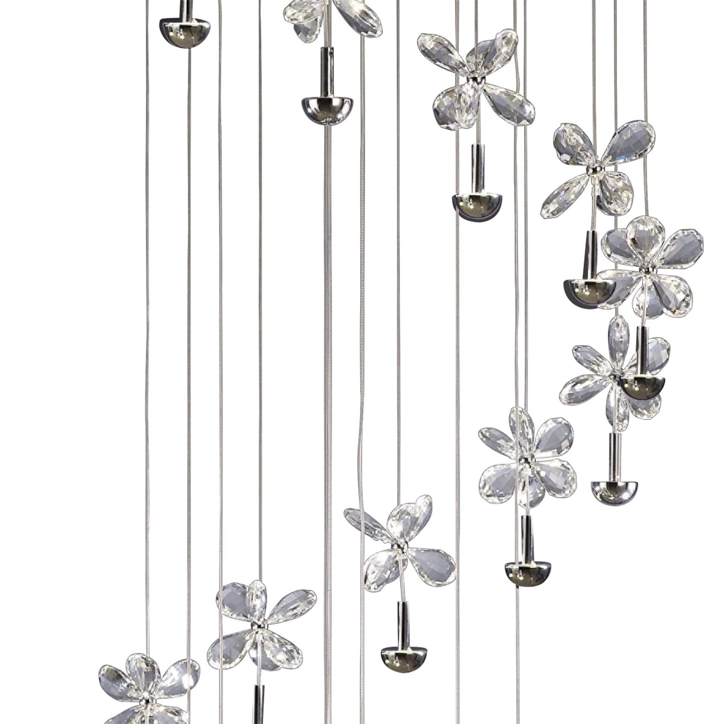Diyas Aviva 60cm  20 Light 4000K LED Polished Chrome/Crystal Ceiling Pendant Light Fitting