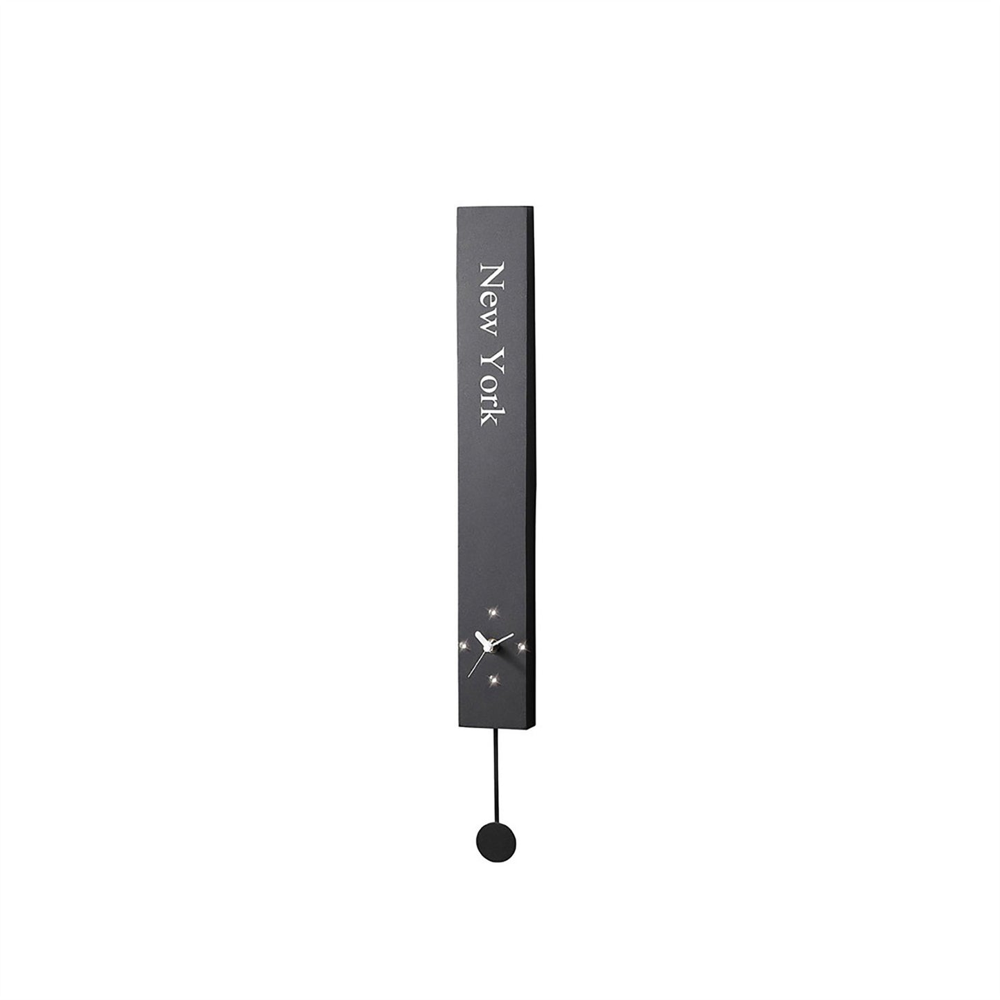 Diyas Home (DH) Infinity New York with Pendulum Clock Black Wall