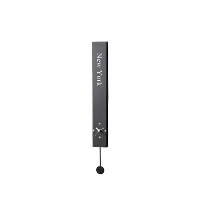 Diyas Home (DH) Infinity New York with Pendulum Clock Black Wall