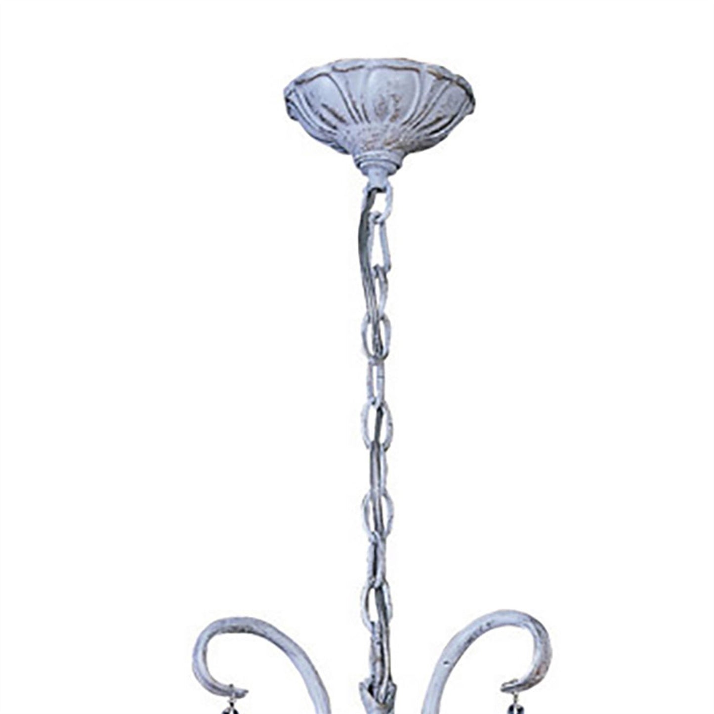 Diyas Flur 50cm  Round 3 Light E14 White French Gold Ceiling Pendant Light Fitting