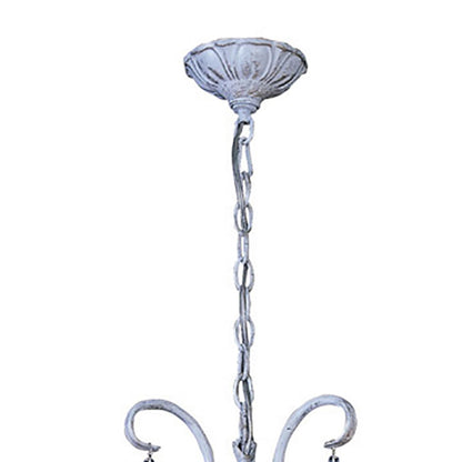 Diyas Flur 50cm  Round 3 Light E14 White French Gold Ceiling Pendant Light Fitting