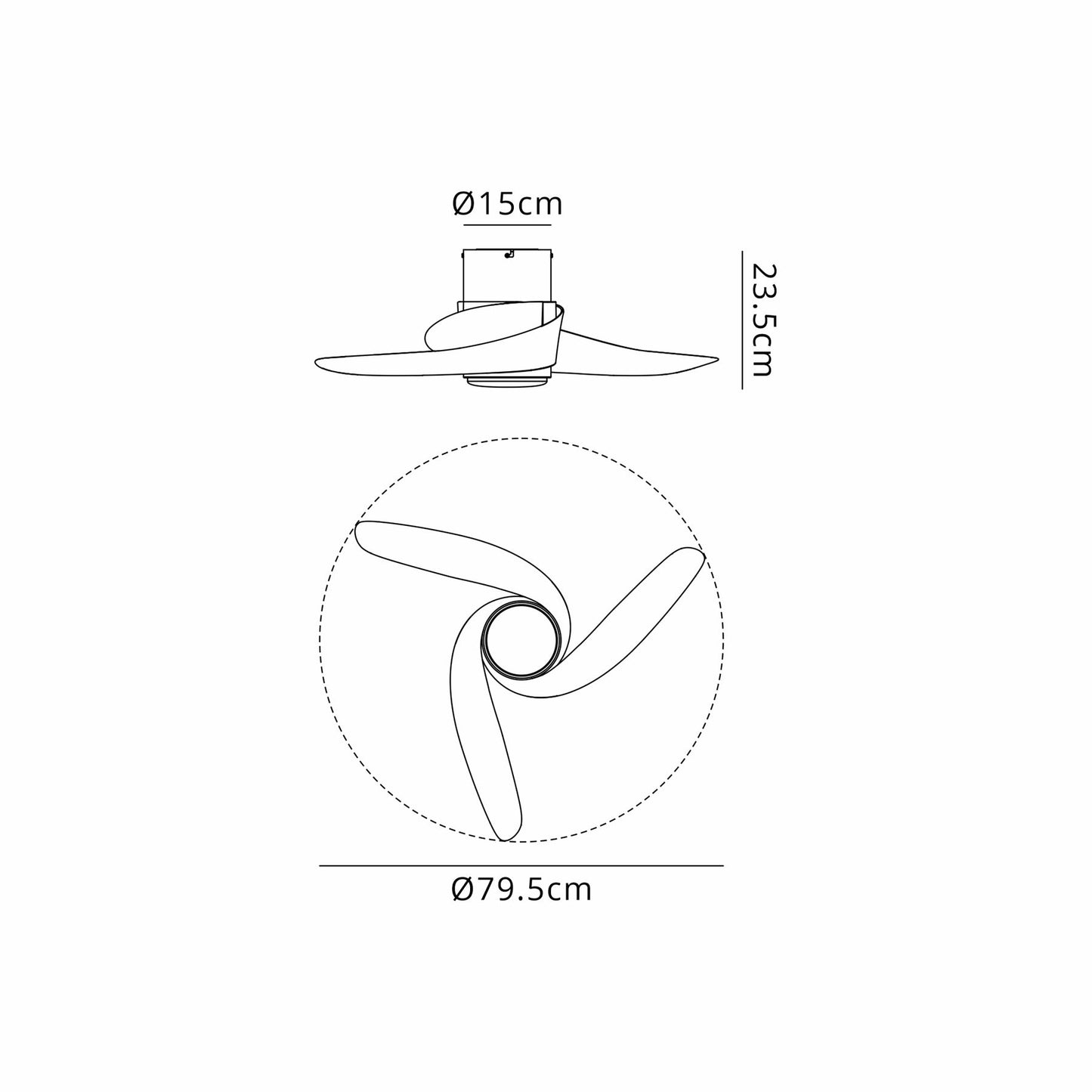 Groenland XS 79.5cm 30W LED Dimmable Ceiling Light With Built-In 24W DC Fan, 2700-5000K Remote Control, 2640lm, Wood Effect/White, 5yrs Warranty