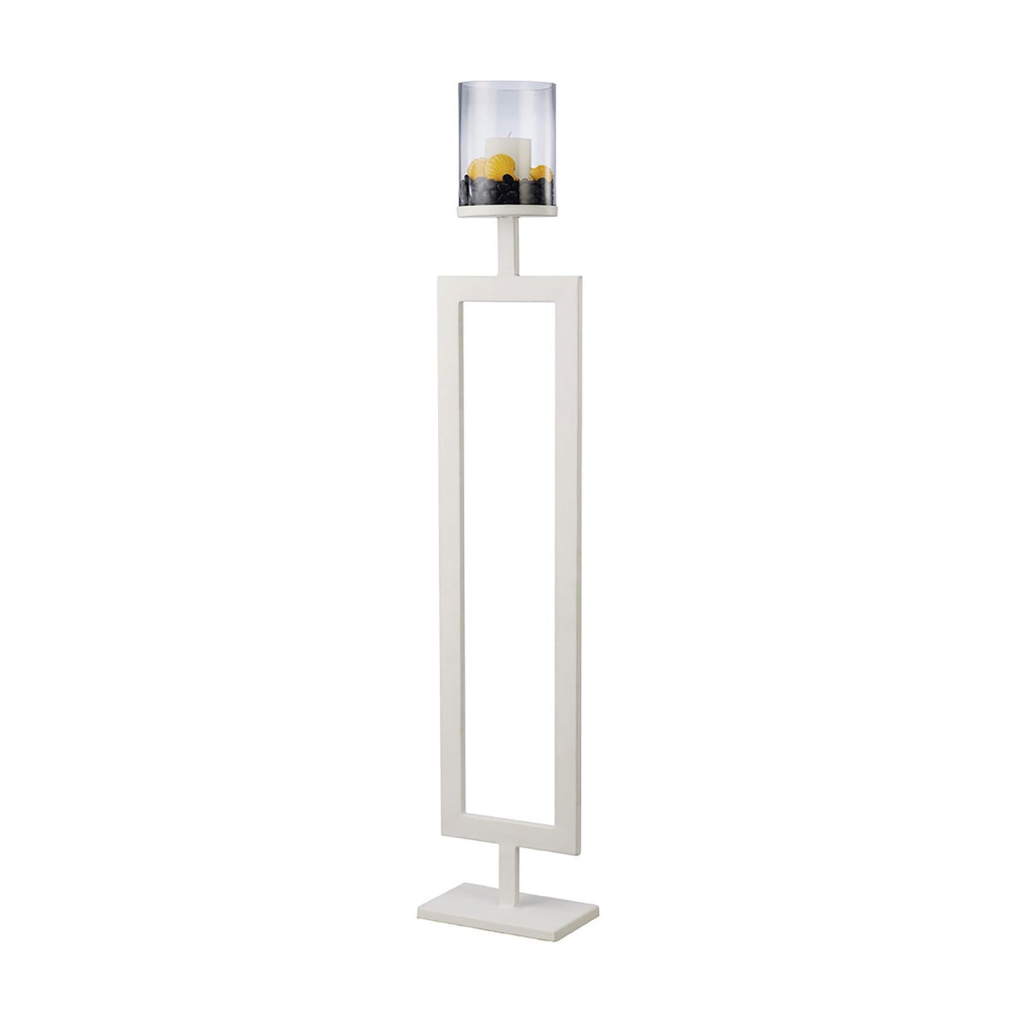 Diyas Home (DH) Nerissa Candle Holder 131cm White/Clear Glass Art