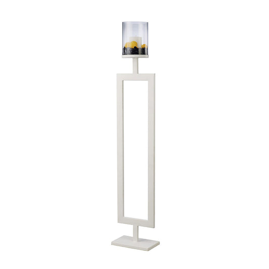 Diyas Home (DH) Nerissa Candle Holder 131cm White/Clear Glass Art