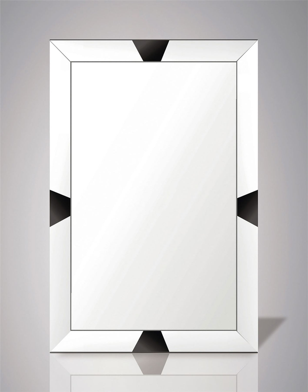 Diyas Home Talut 120cm x 80cm Black Trapezium Cut Detailed Mirror (Pallet Shipment Only, Additional Charges May Apply.) Item Weight: 16kg Mirrors