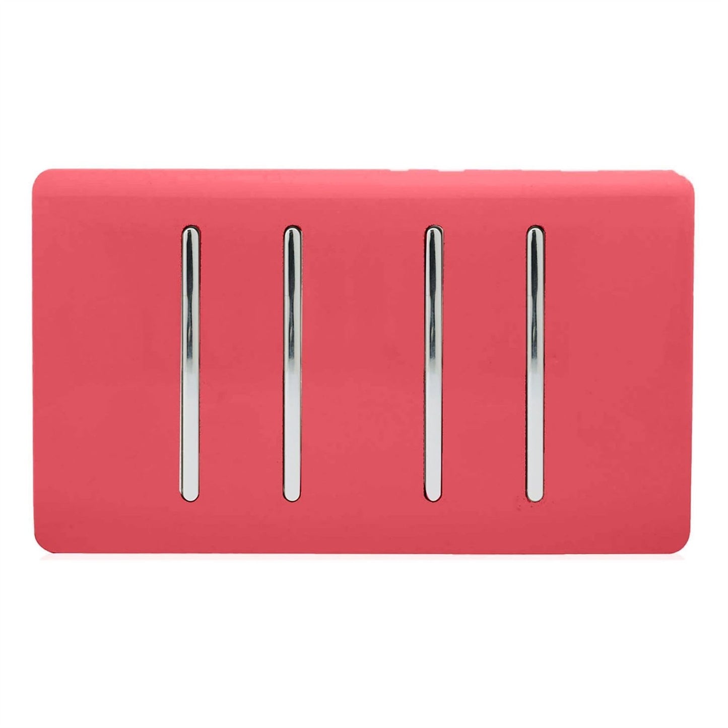 Trendi 4 Gang 3 Way Intermediate Artistic Modern Glossy 10 Amp Rocker Light Switch Strawberry