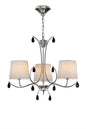 Mantra M6315 Andrea Pendant 67cm Round, 5 x E14 (Max 20W), Polished Chrome, White Shades, Black Crystal Droplets