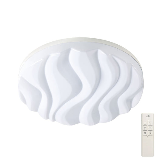 Mantra Arena 60cm Ceiling/Wall Light Large Round 60W LED IP44,Tuneable 3000K-6500K,4500lm,Dimmable via RF Remote Ctrl Matt White/Acrylic,3yrs Warranty