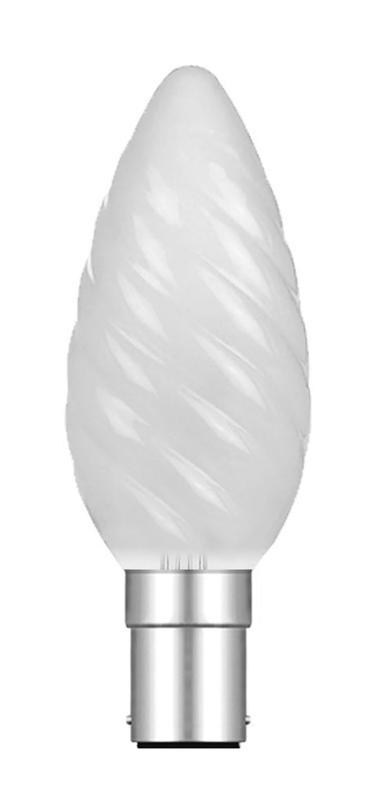 Luxram Candle 35mm Twisted B15D Frosted 25W Incandescent/T Incandescent