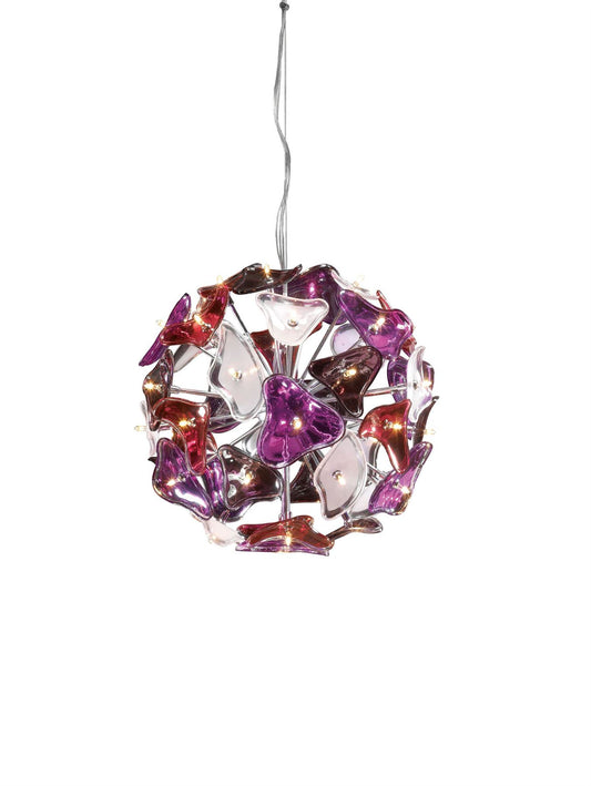 Mantra Otto 46cm Pendant 41 Light G4 Sphere, Polished Chrome/Frosted Glass/Multi-Colour Glass, NOT LED/CFL Compatible