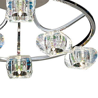 Diyas Polana 46cm Semi Flush Round 6 Light G4 Polished Chrome, NOT LED/CFL Compatible