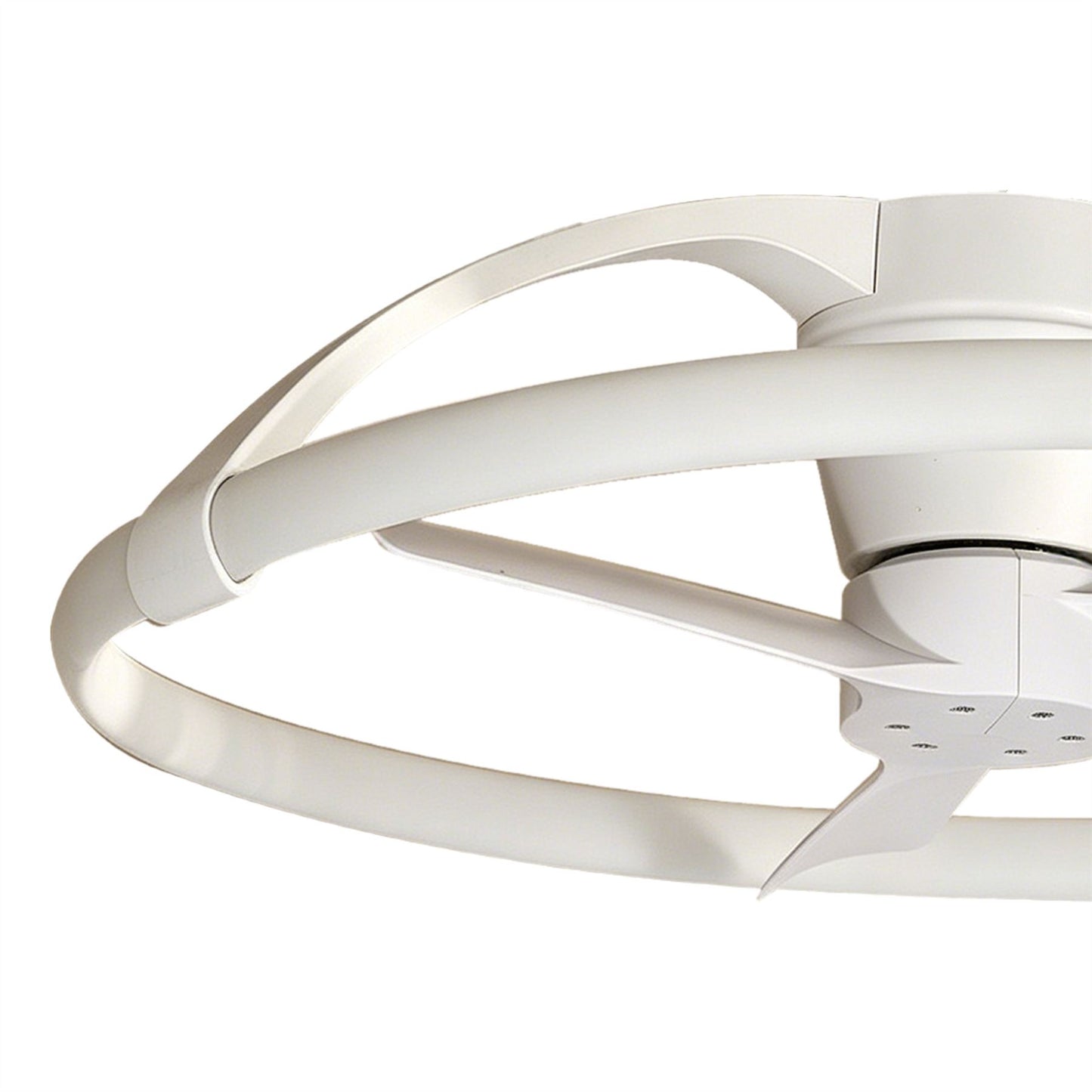 Nepal Mini 75cm 55W LED Dimmable Ceiling Light With Built-In 30W DC Reversible Fan, White, c/w Remote & APP Control, 5200lm