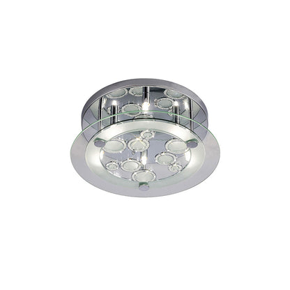 Diyas Destello 40cm Flush  Round with Circle Pattern 6 Light G9 Round Polished Chrome/Crystal Ceiling Light Fitting
