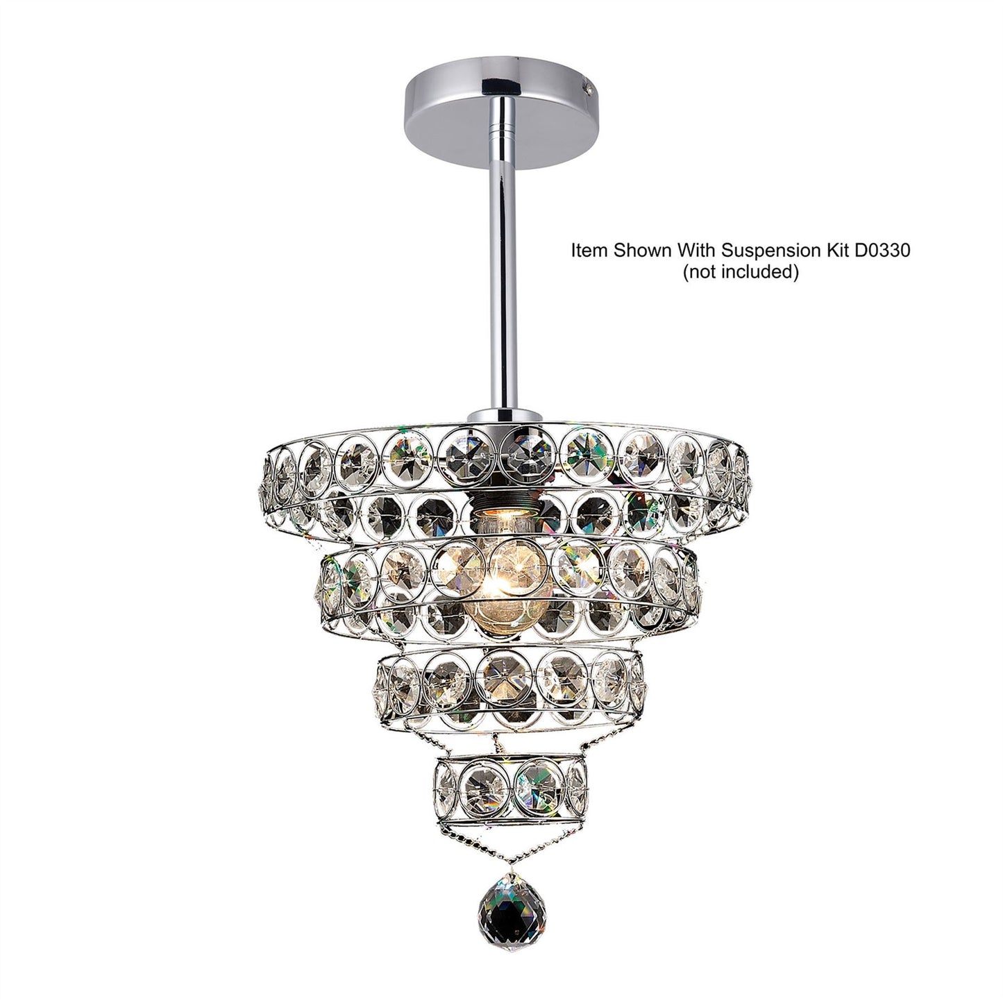 Diyas Kudo Crystal Ring Non-Electric SHADE ONLY Polished Chrome/Crystal