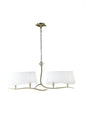 Mantra Ninette Linear Pendant 2 Arm 4 Light E14, Antique Brass with Ivory White Shades