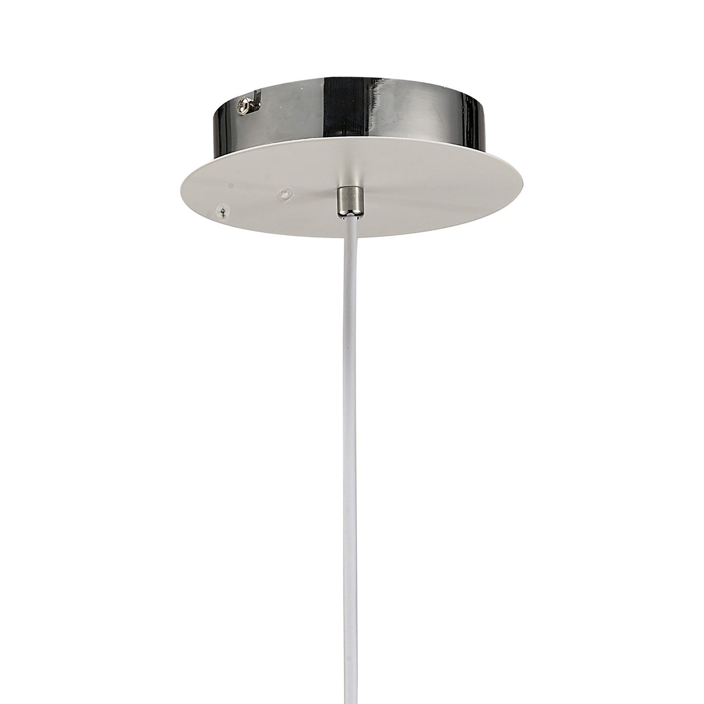 Diyas Salvio 15cm Ceramic Round Sculpture  1 x 3W LED 4200K Chrome/White, 3yrs Warranty Ceiling Pendant Light Fitting