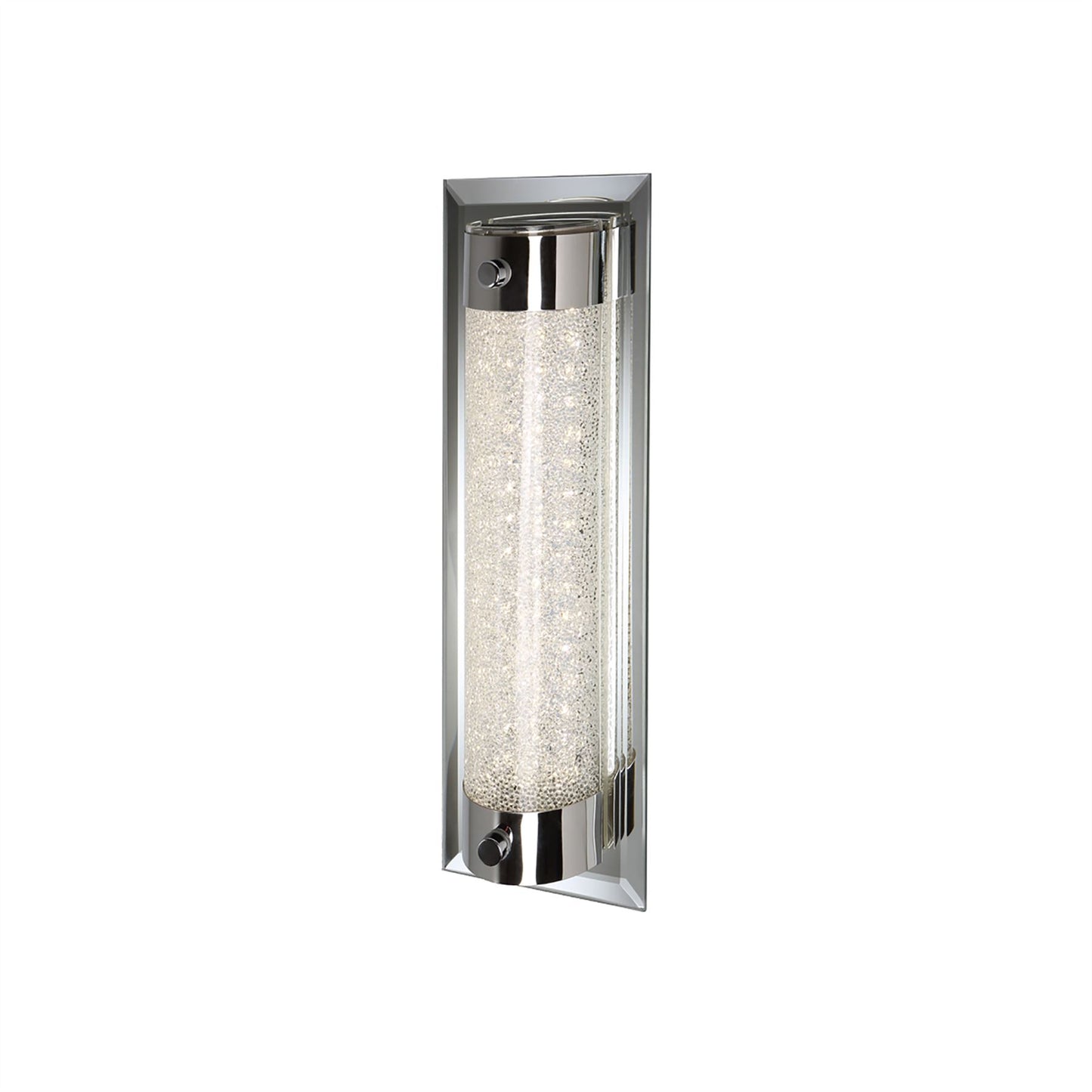 Mantra Fusion Tube Flush 8W LED 4000K Polished Chrome/Sand Diamond, 680lm, 3yrs Warranty Crystal