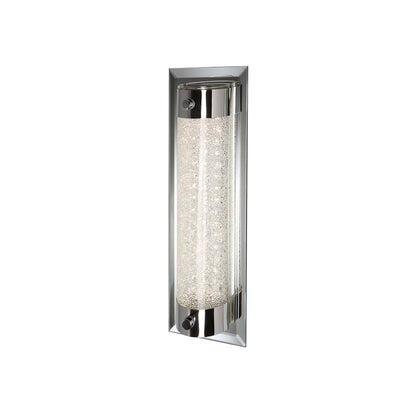 Mantra Fusion Tube Flush 8W LED 4000K Polished Chrome/Sand Diamond, 680lm, 3yrs Warranty Crystal