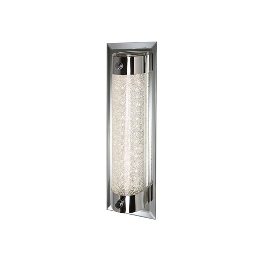 Mantra Fusion Tube Flush 8W LED 4000K Polished Chrome/Sand Diamond, 680lm, 3yrs Warranty Crystal