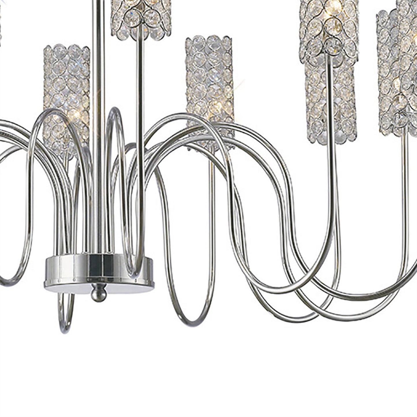 Diyas Martina 78cm  12 Light G4 Polished Chrome/Crystal, NOT LED/CFL Compatible Ceiling Pendant Light Fitting
