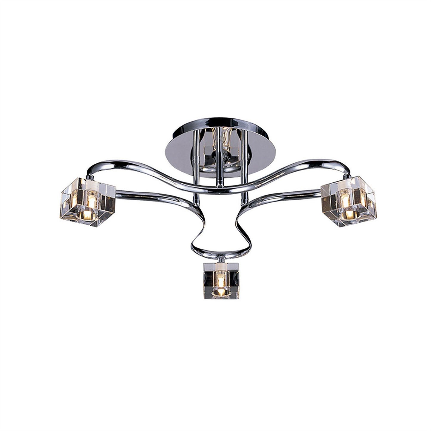 Diyas Sisco 54cm Semi Flush Round 3 Light G9 Polished Chrome