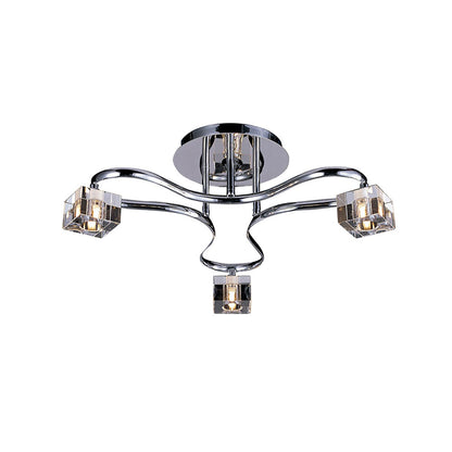 Diyas Sisco 54cm Semi Flush Round 3 Light G9 Polished Chrome