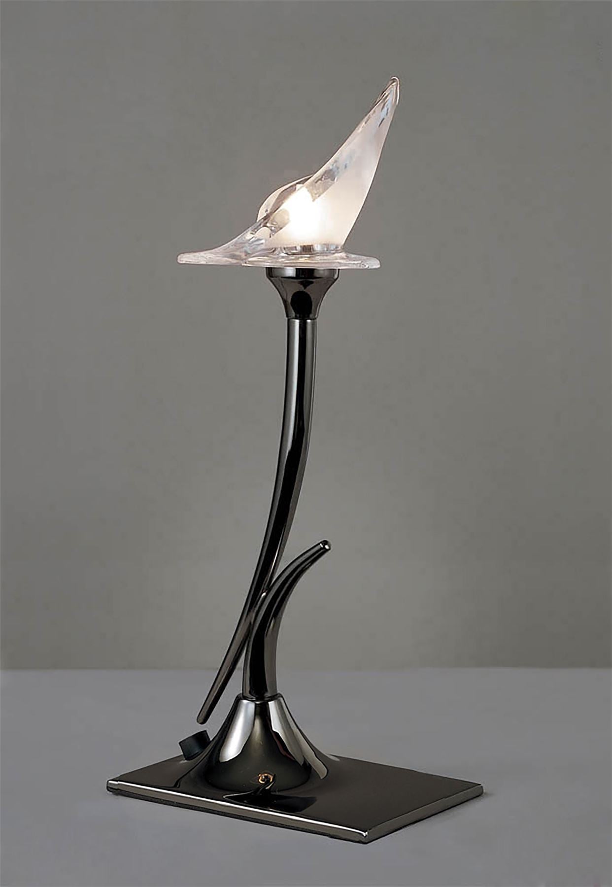 Mantra Flavia Table Lamp 1 Light G9, Black Chrome