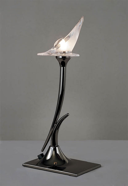 Mantra Flavia Table Lamp 1 Light G9, Black Chrome
