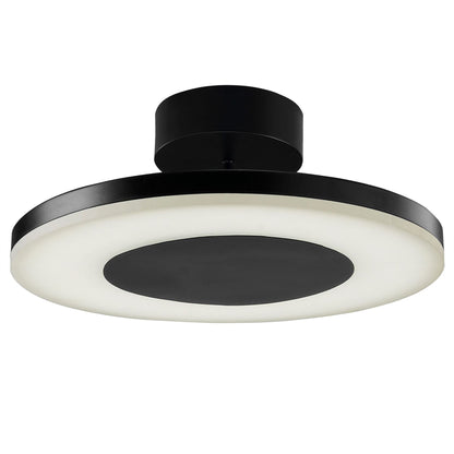 Mantra Discobolo 36cm LED Ceiling Light, 1800lm, Matt Black/Frosted Acrylic, 3yrs Warranty