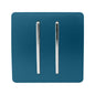 Trendi 2 Gang 3 Way Intermediate Artistic Modern Glossy 10 Amp Rocker Light Switch Midnight Blue