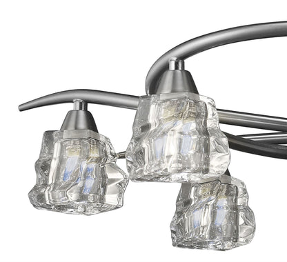Mantra M3750 Iku Telescopic Semi Flush Convertible 6 Light G9, Satin Nickel