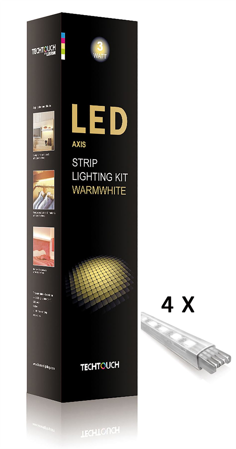 Techtouch Axis Warm White Kit 4x9 LED Rigid Strips (3W) Strip