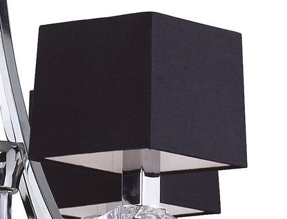 Mantra M0792 Akira Pendant 2 Tier 12 Light E14, Polished Chrome with Black Shades